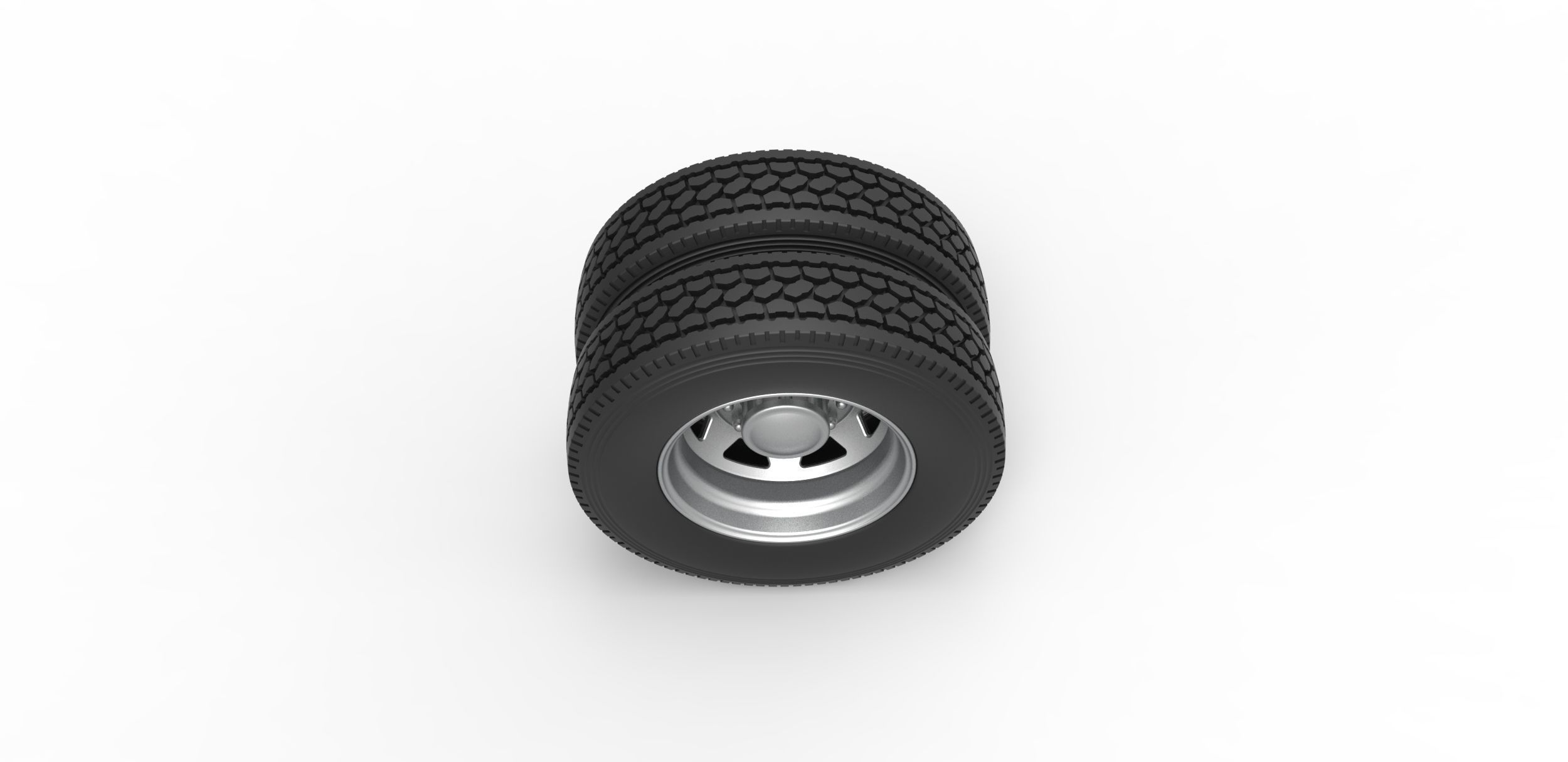 7 Hole rear wheel of old school truck Scale 1 to 25 3D print model_5