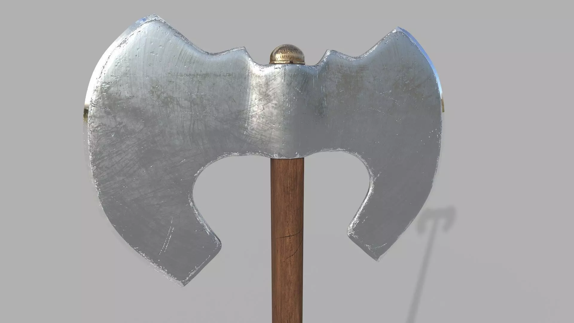 Double Sided Axe Photorealistic Low-poly 3D model_0