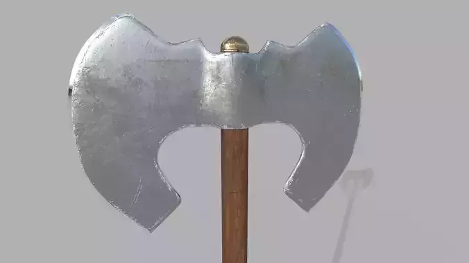 Double Sided Axe Photorealistic Low-poly 3D model