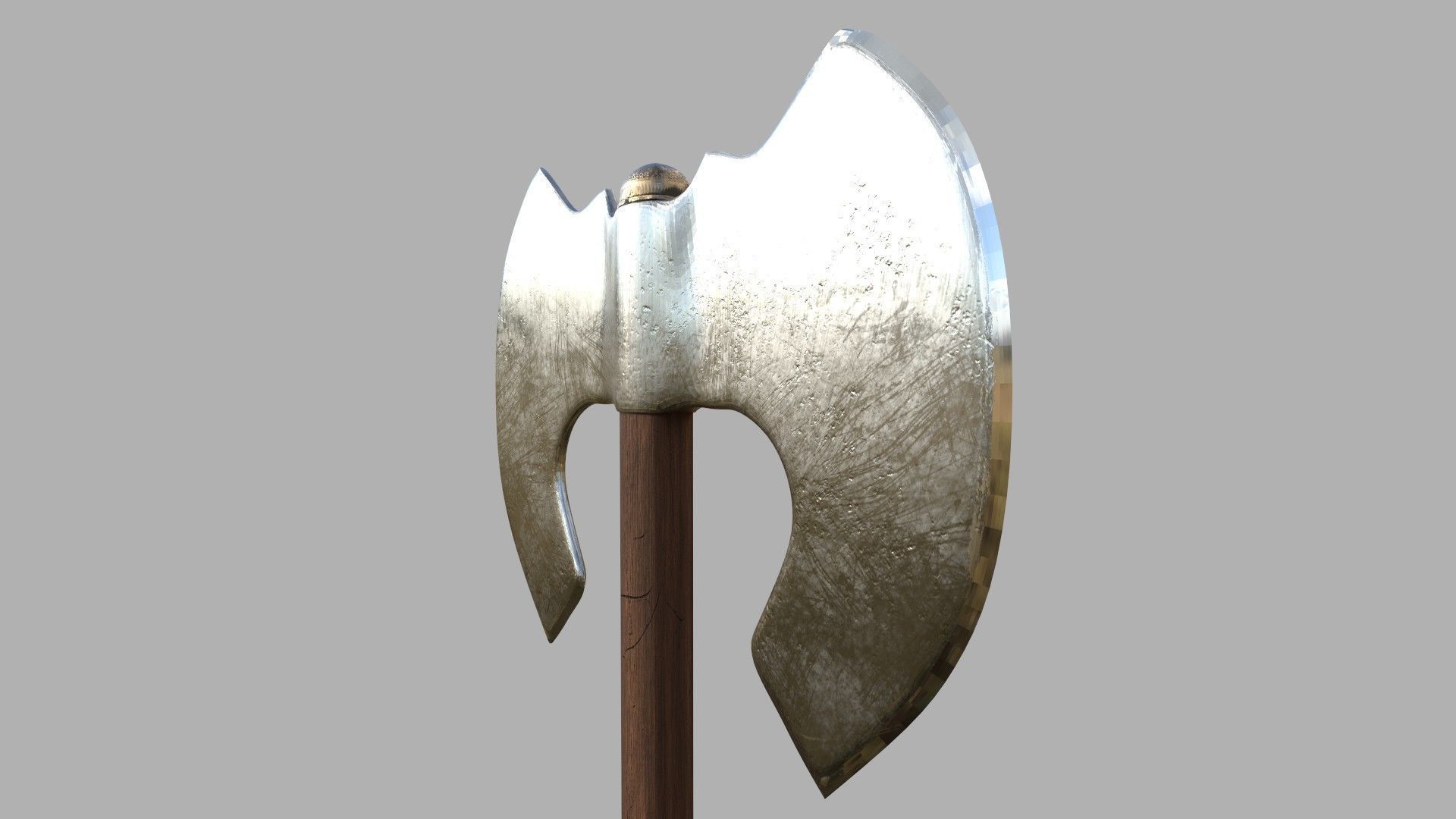 Double Sided Axe Photorealistic Low-poly 3D model_3