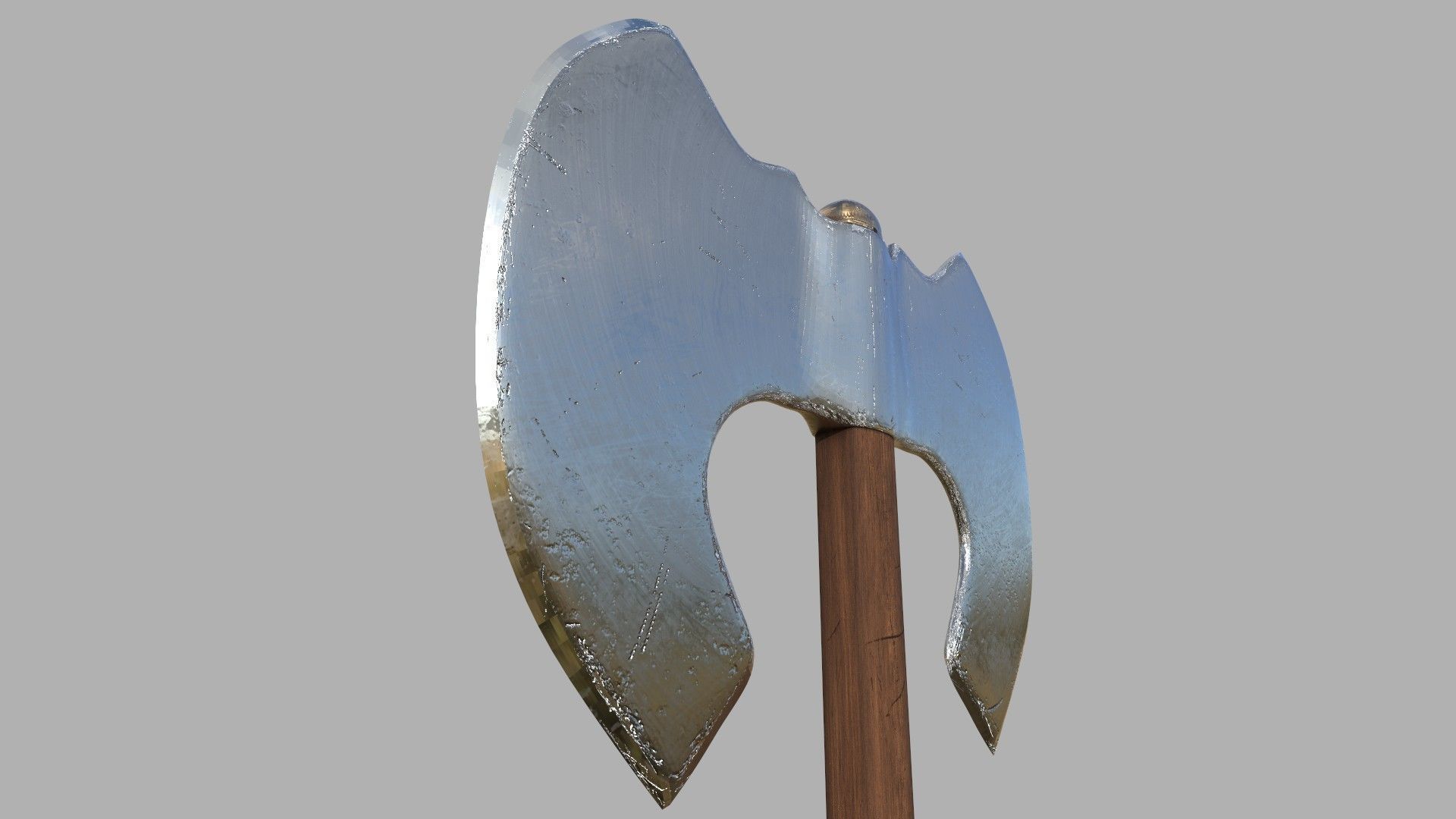 Double Sided Axe Photorealistic Low-poly 3D model_1