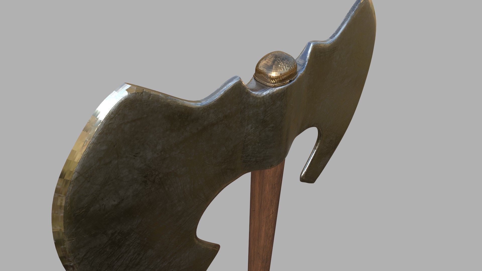 Double Sided Axe Photorealistic Low-poly 3D model_6