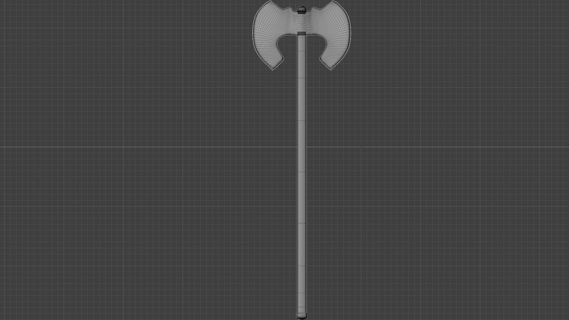 Double Sided Axe Photorealistic Low-poly 3D model_10