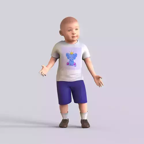 Cartoon character baby Rigged