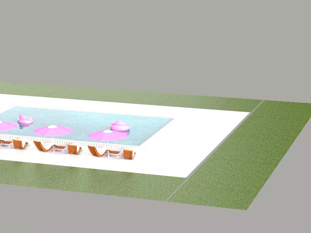 hotel pool 3D model