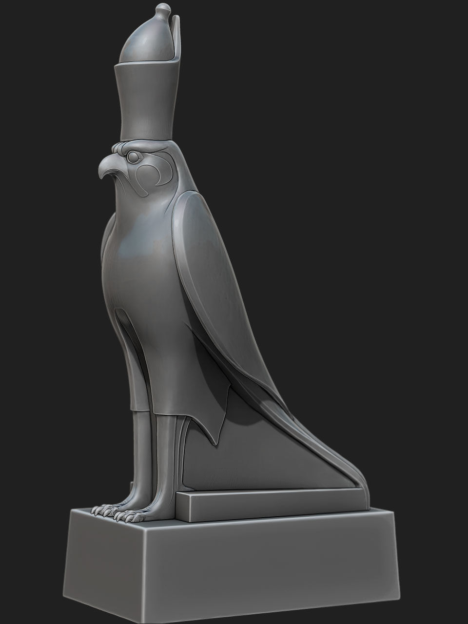 ancient egypt god horus statue 3D print model_5