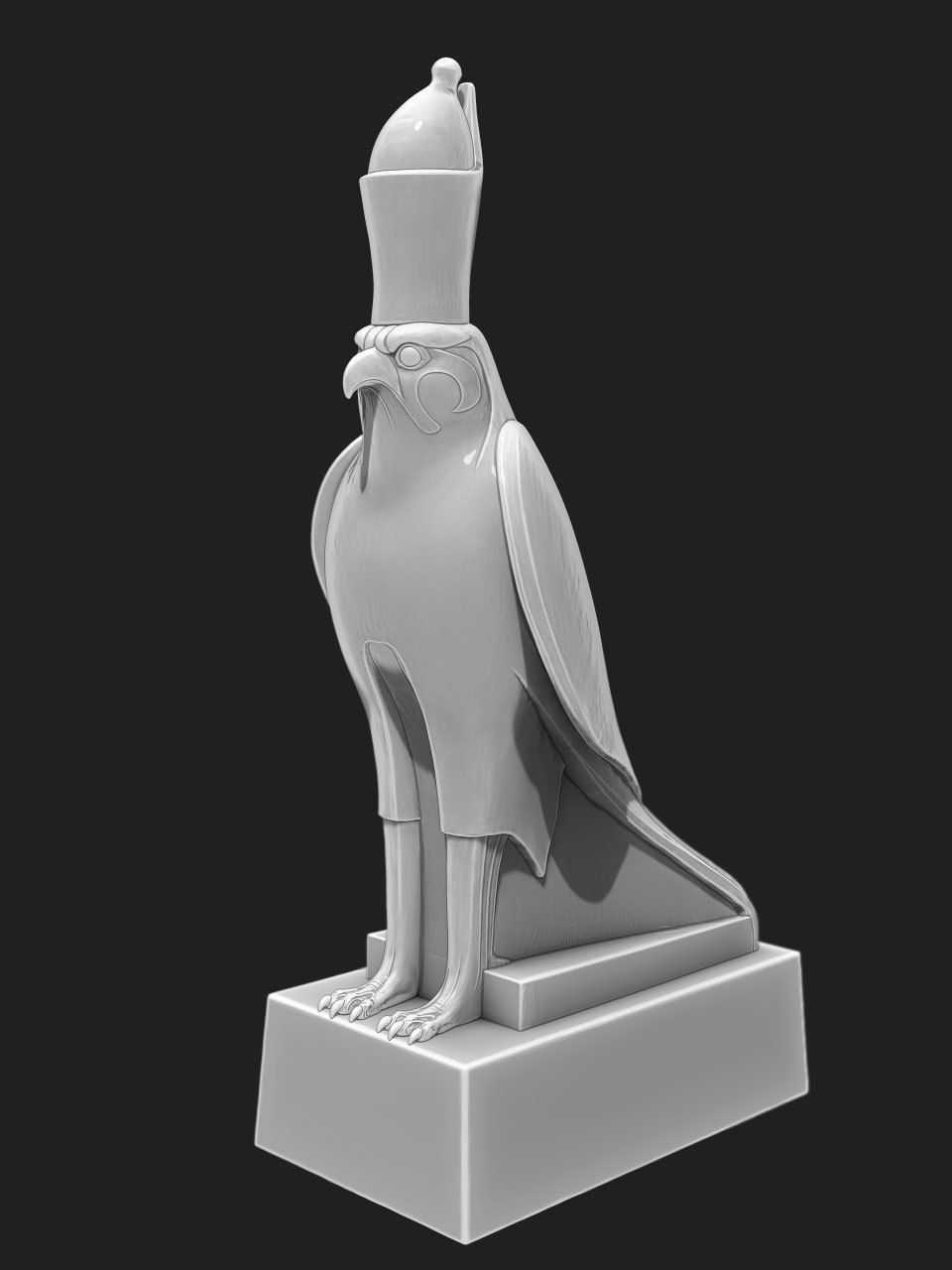 ancient egypt god horus statue 3D print model_3