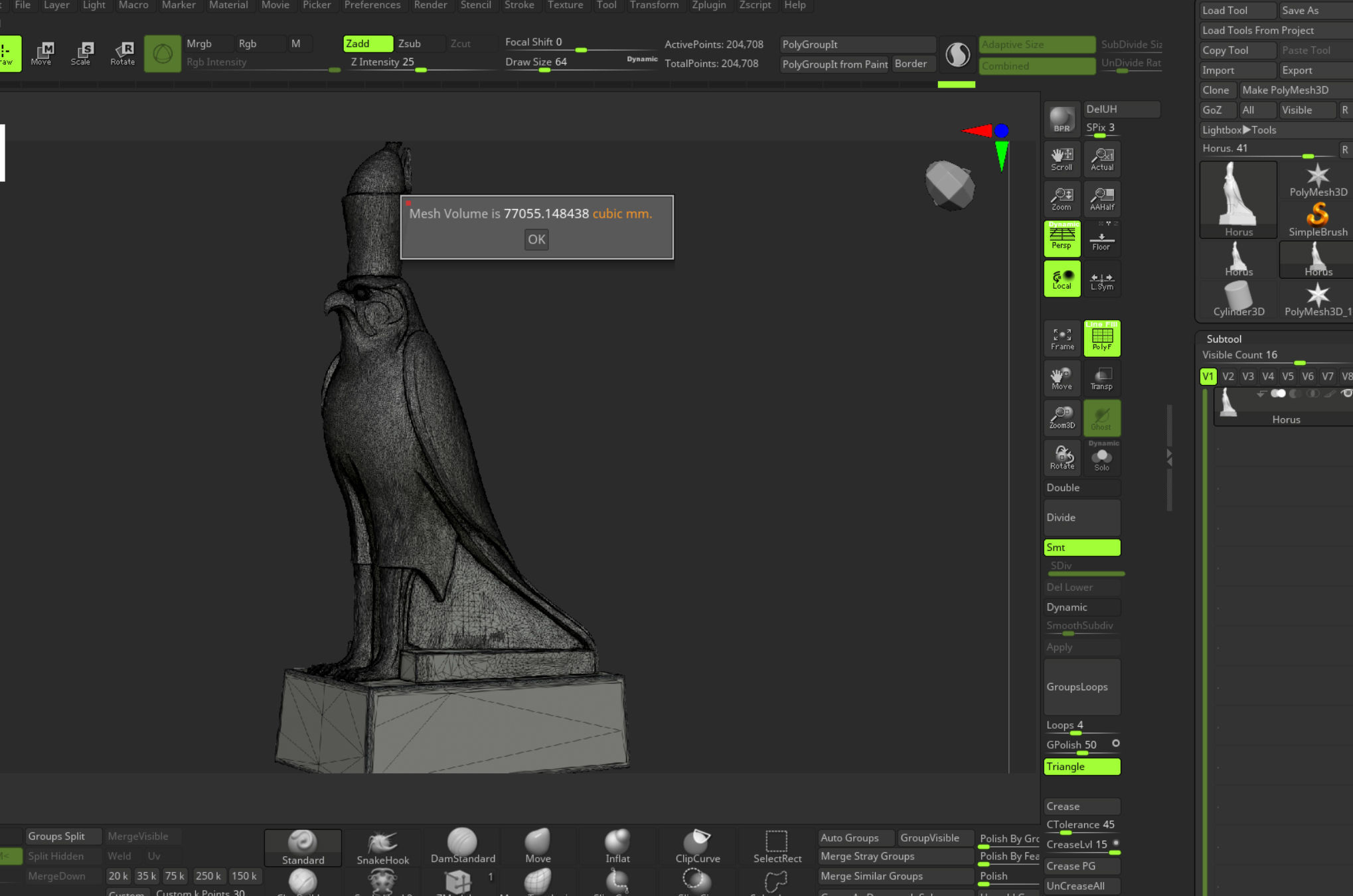 ancient egypt god horus statue 3D print model_16