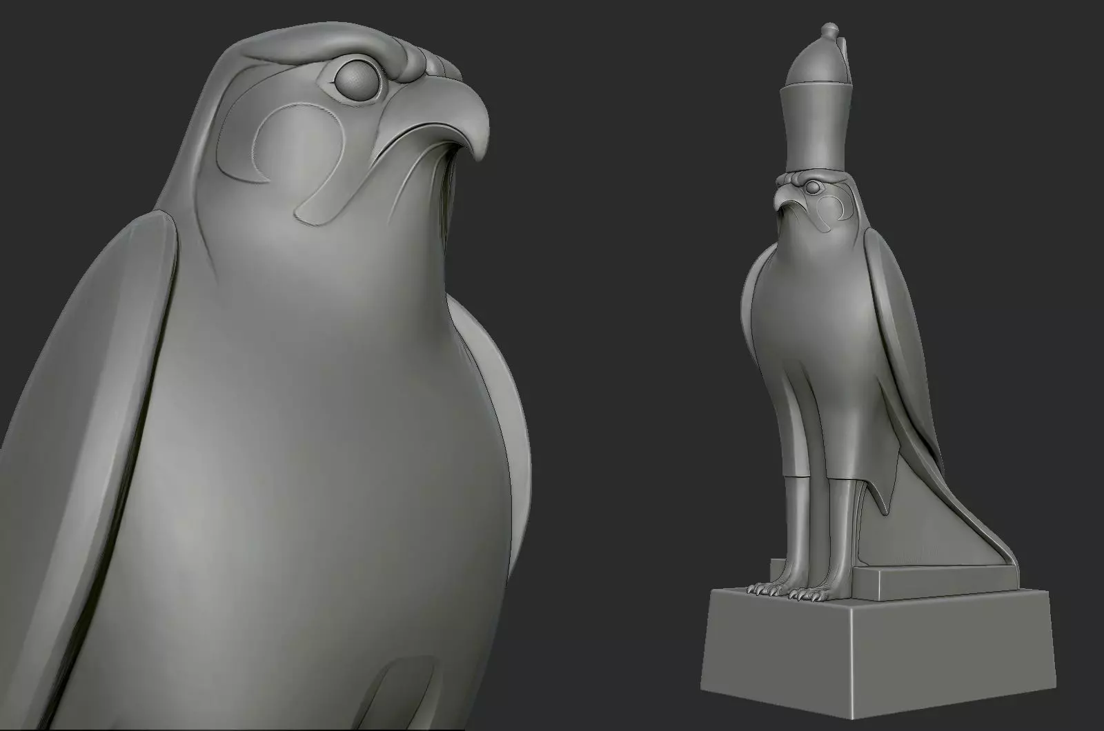 ancient egypt god horus statue 3D print model_0