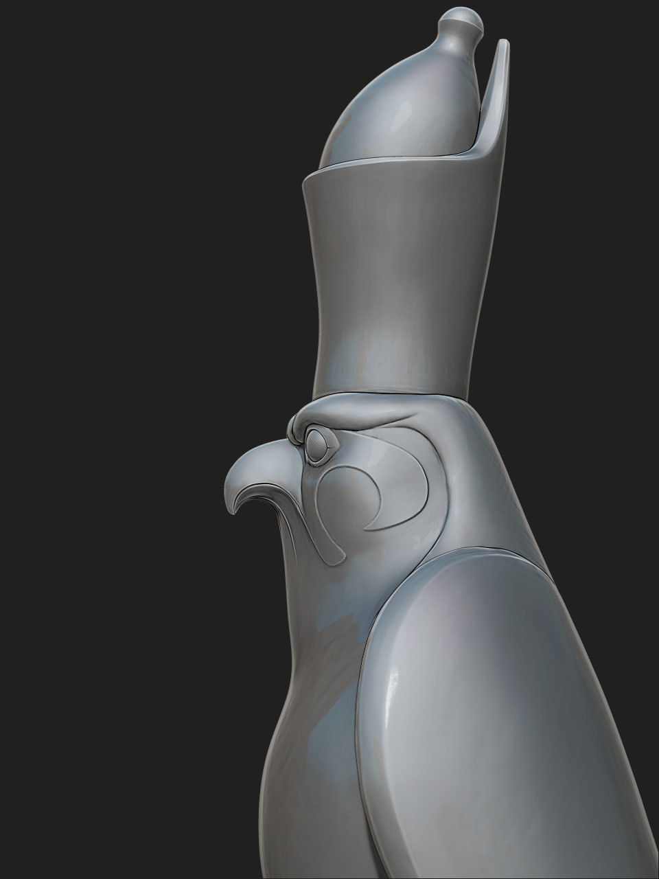 ancient egypt god horus statue 3D print model_4