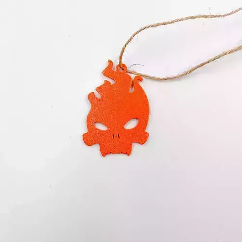 FIRE SKULL PENDANT NECKLACE JEWELRY EARRINGS