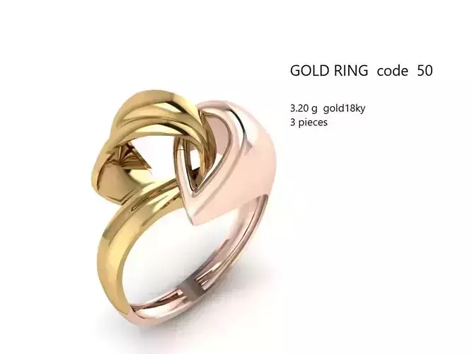 woman gold ring 3D print model