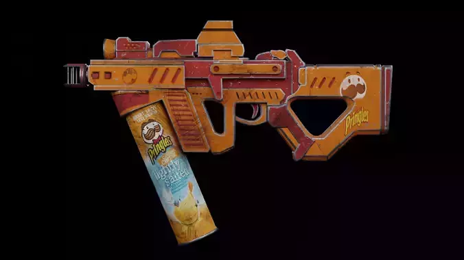 Pringles Gun Low-poly 3D model