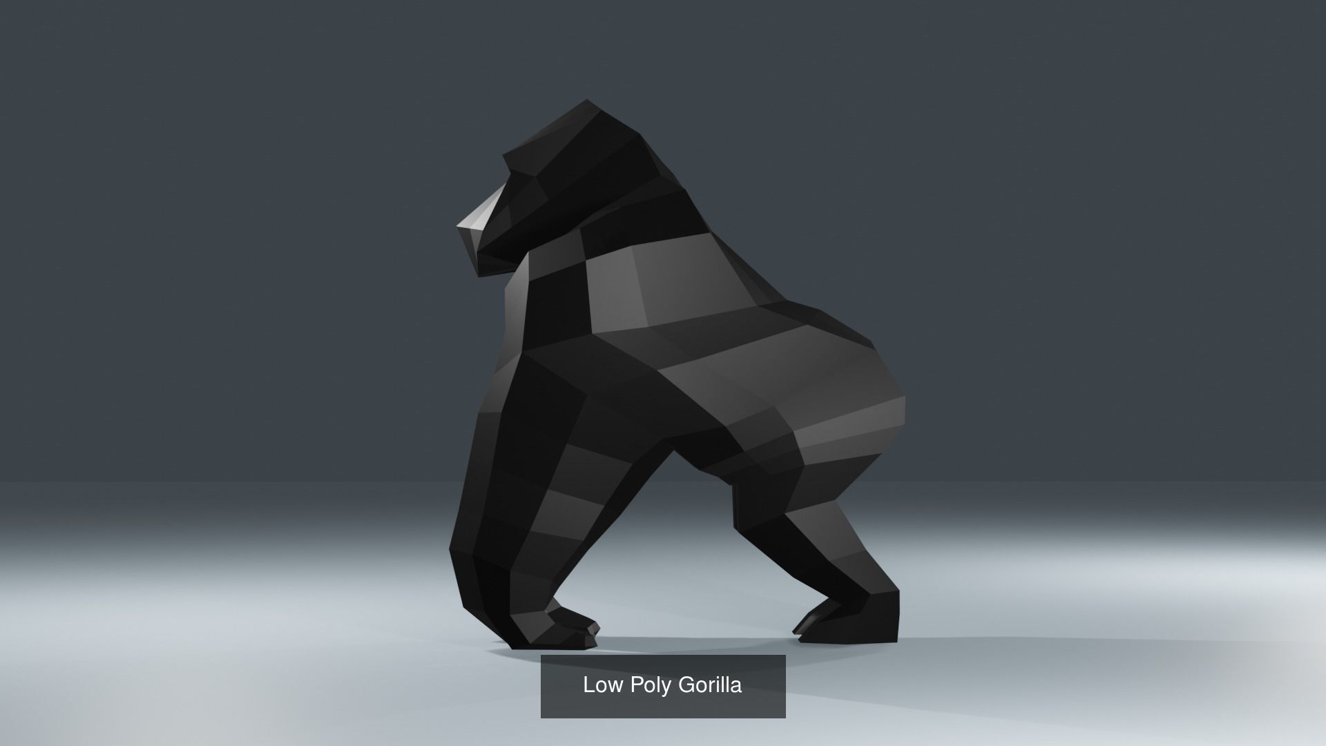 Low Poly Printable Collection gorilla _1
