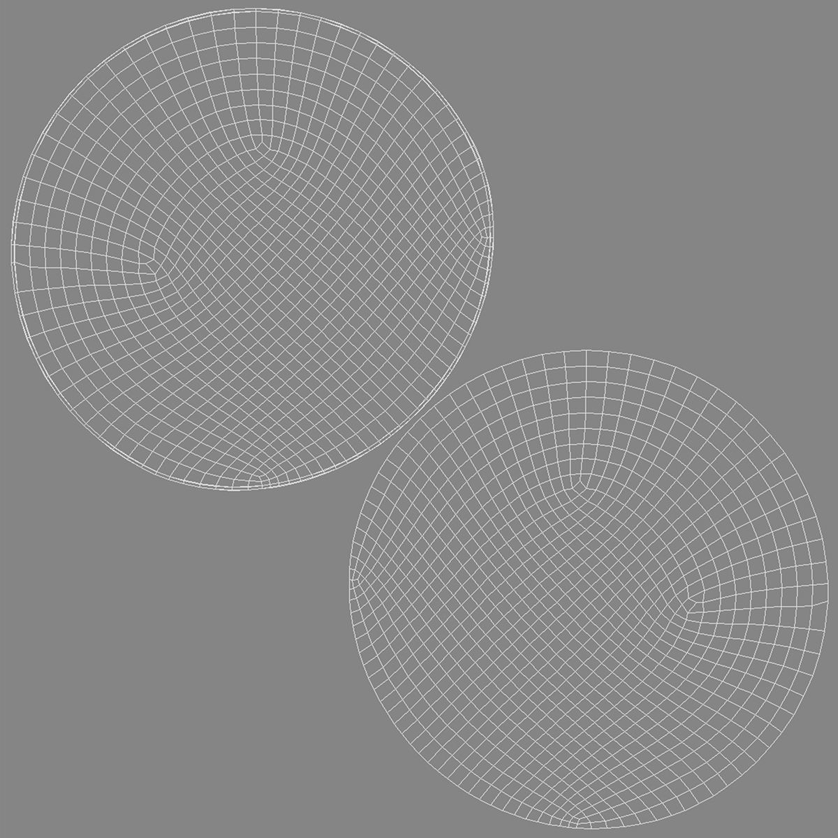 Two Black Round Stickers - flat curled corners glutinous tally Low-poly 3D model_4