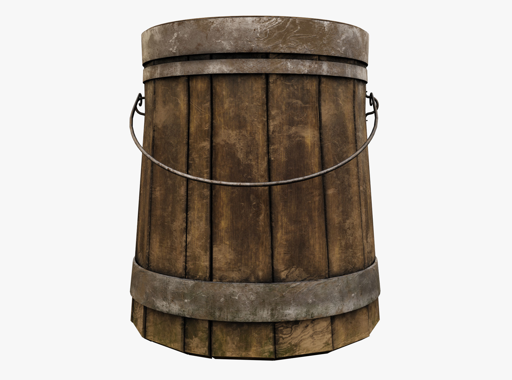 Wooden Aged Medieval Low-poly 3D model_2