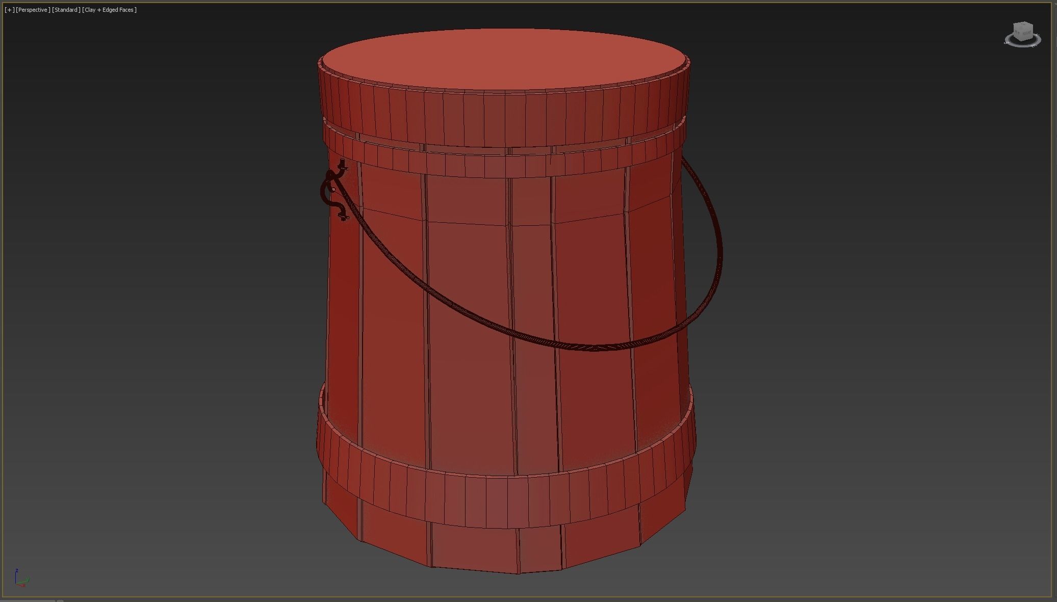 Wooden Aged Medieval Low-poly 3D model_4