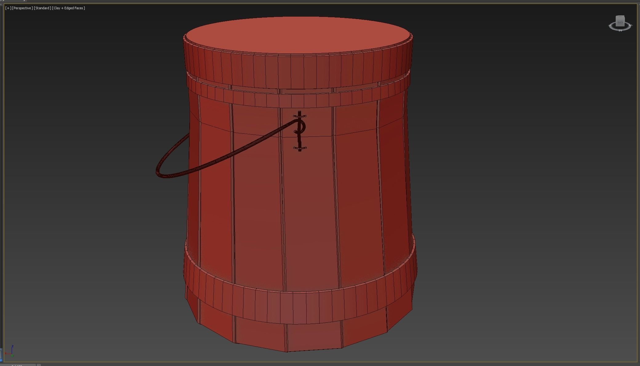 Wooden Aged Medieval Low-poly 3D model_5