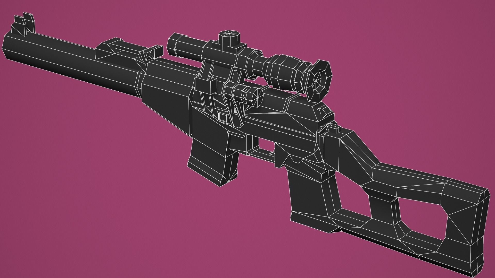 Stylized VSS Vintorez Low Poly  Low-poly 3D model_11