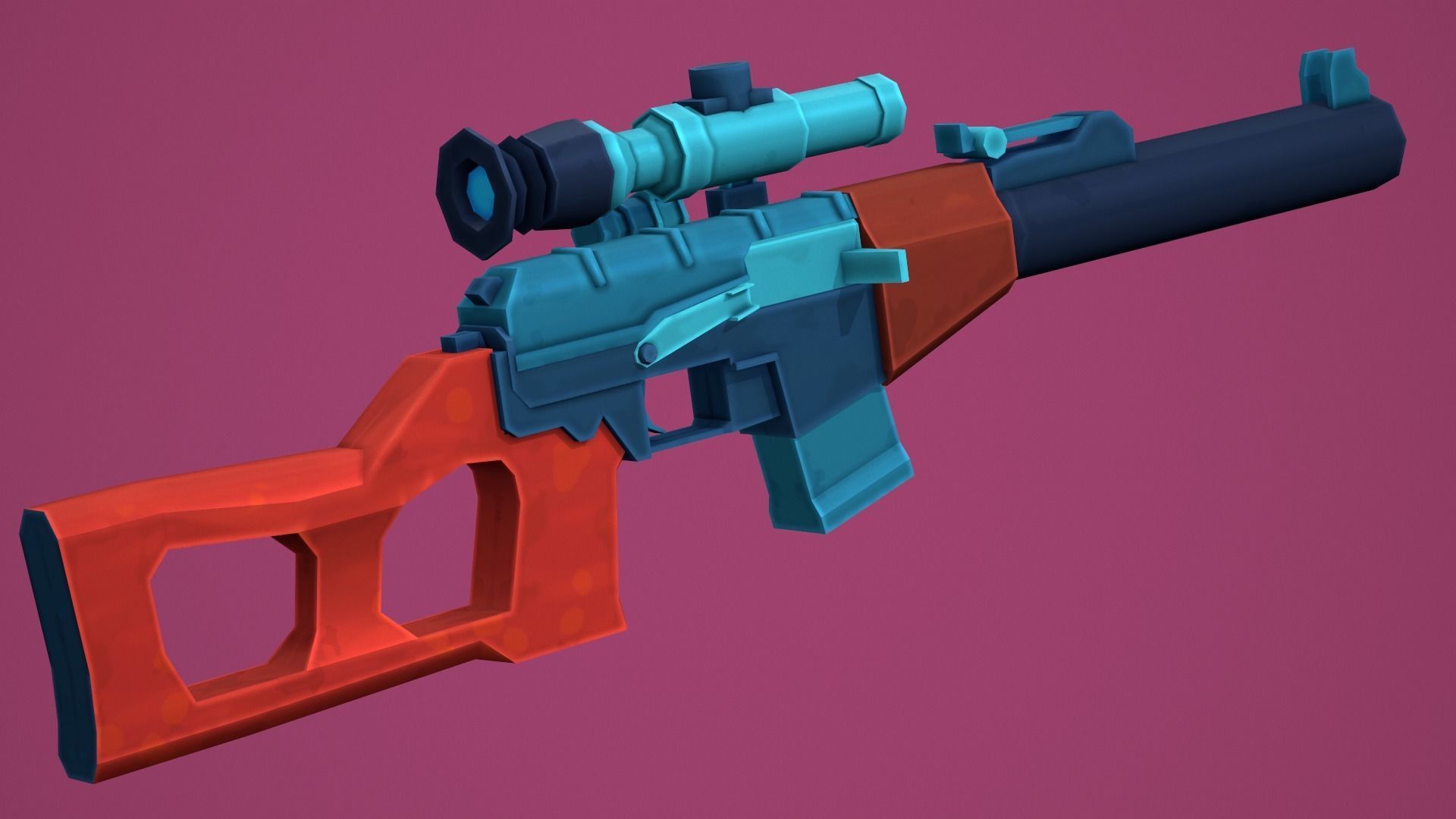 Stylized VSS Vintorez Low Poly  Low-poly 3D model_1