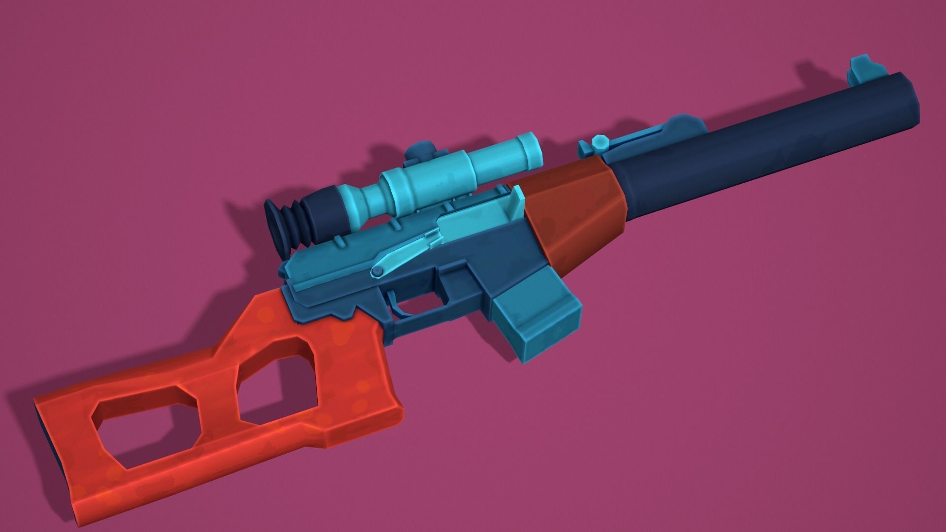 Stylized VSS Vintorez Low Poly  Low-poly 3D model_8
