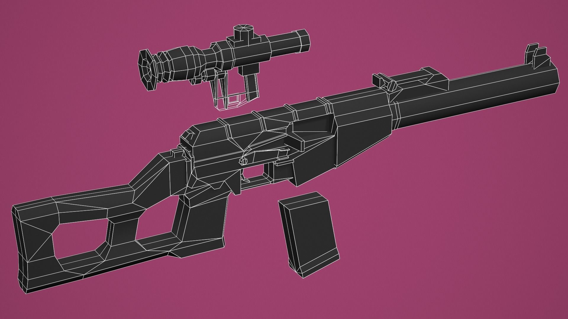Stylized VSS Vintorez Low Poly  Low-poly 3D model_10