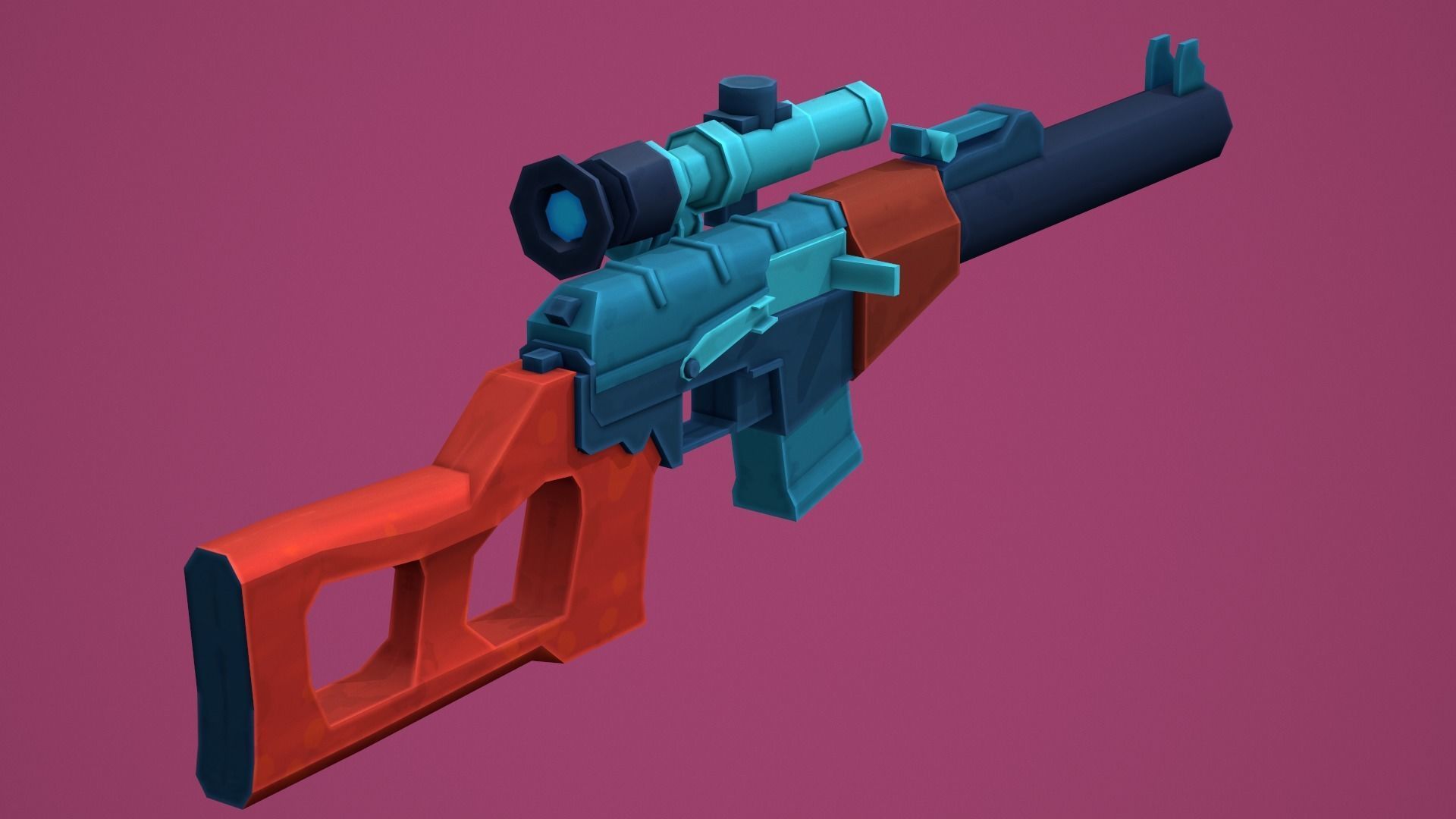 Stylized VSS Vintorez Low Poly  Low-poly 3D model_5