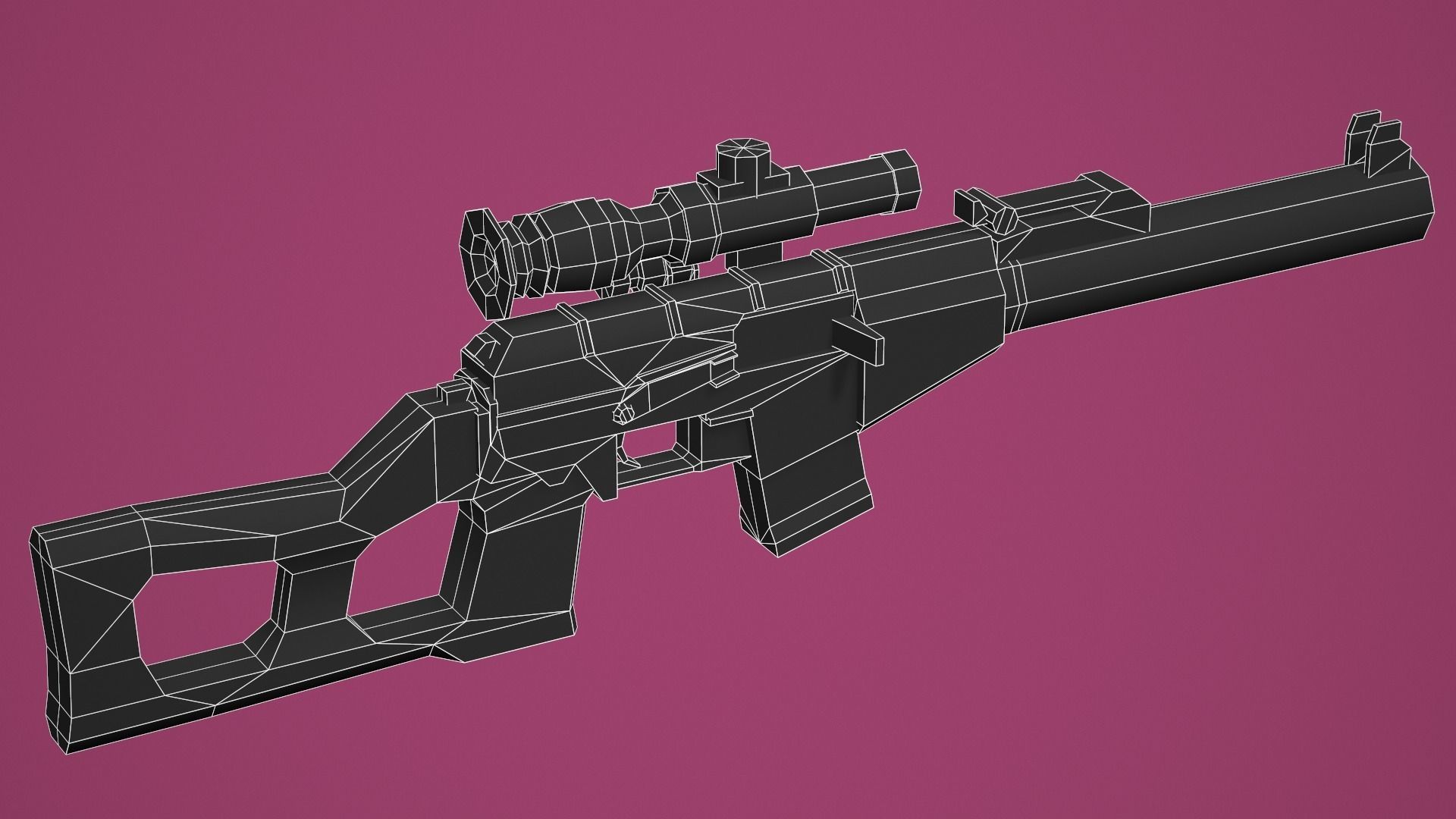 Stylized VSS Vintorez Low Poly  Low-poly 3D model_9