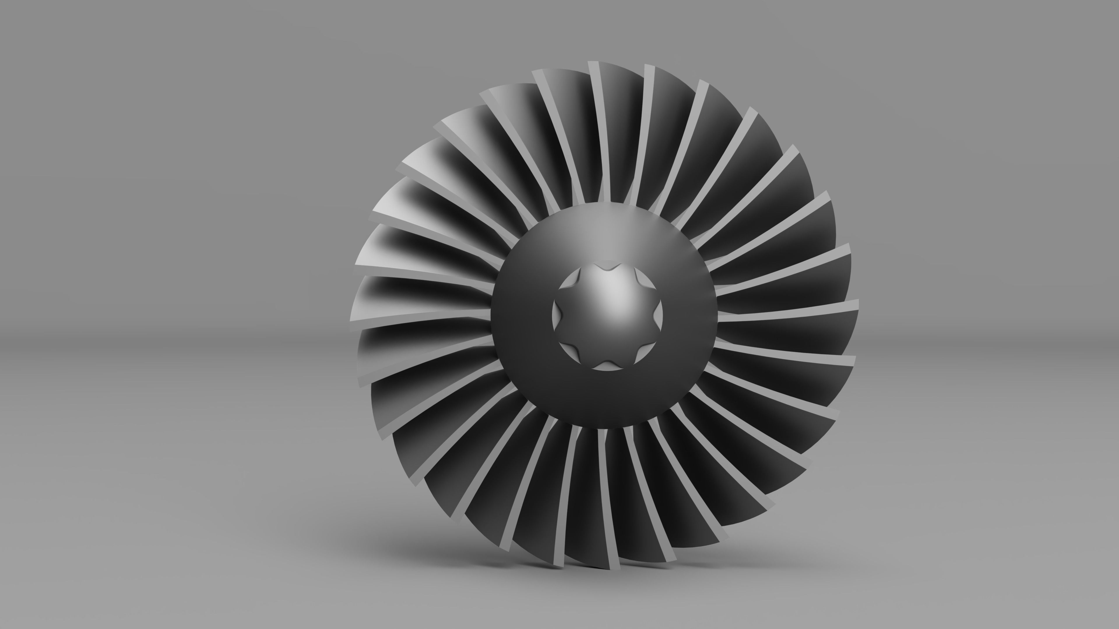 GE TF34 Nose Cone and Fan with threaded hole in Nose Cone 3D print model_1