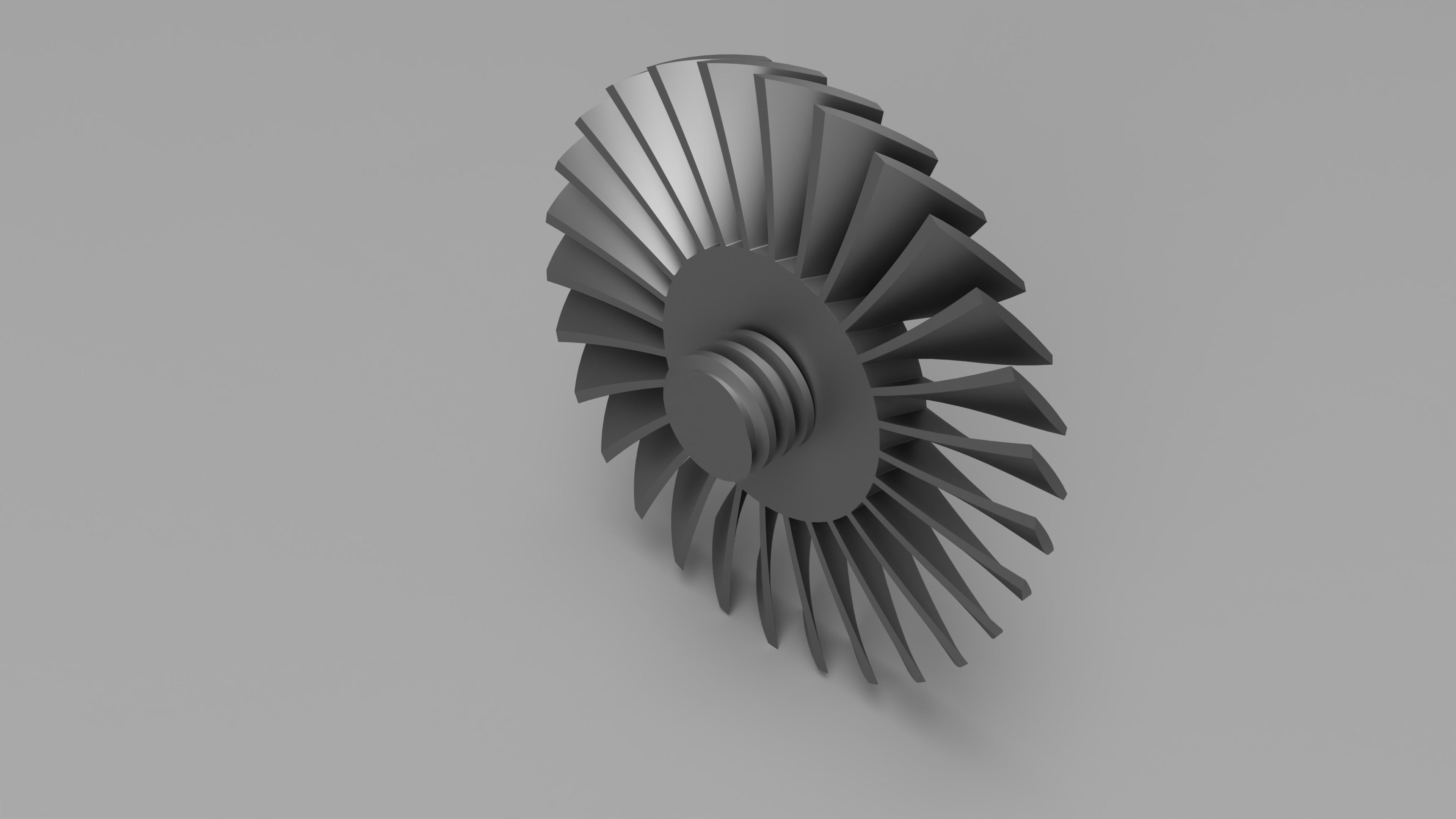 GE TF34 Nose Cone and Fan with threaded hole in Nose Cone 3D print model_4