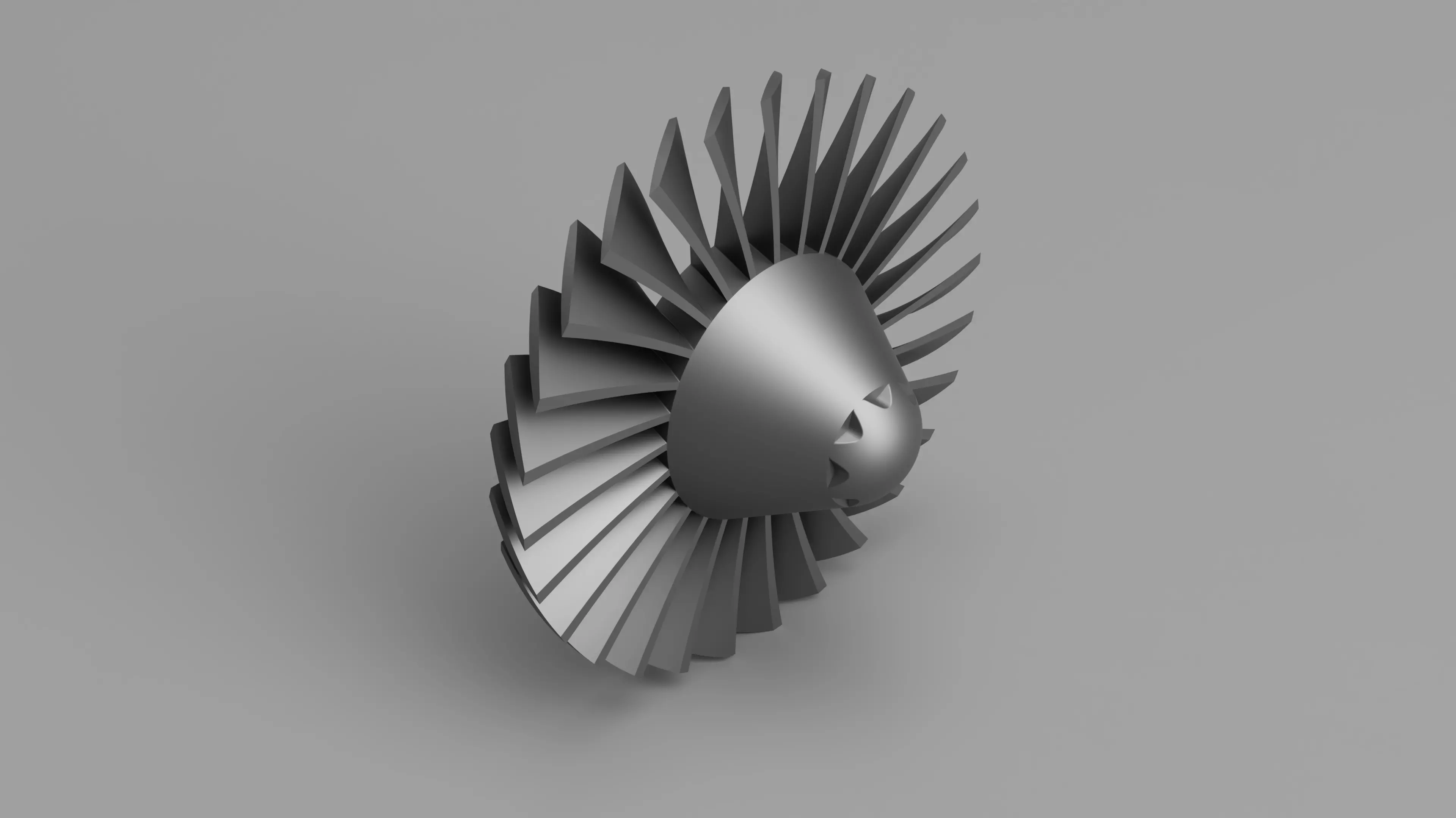 GE TF34 Nose Cone and Fan with threaded hole in Nose Cone 3D print model_0