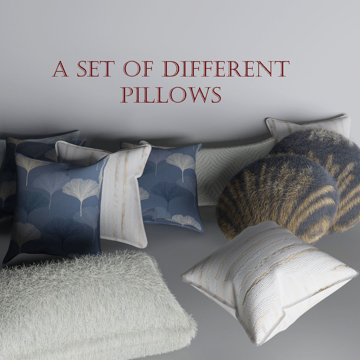 Pillows cat lying Free 3D model_6