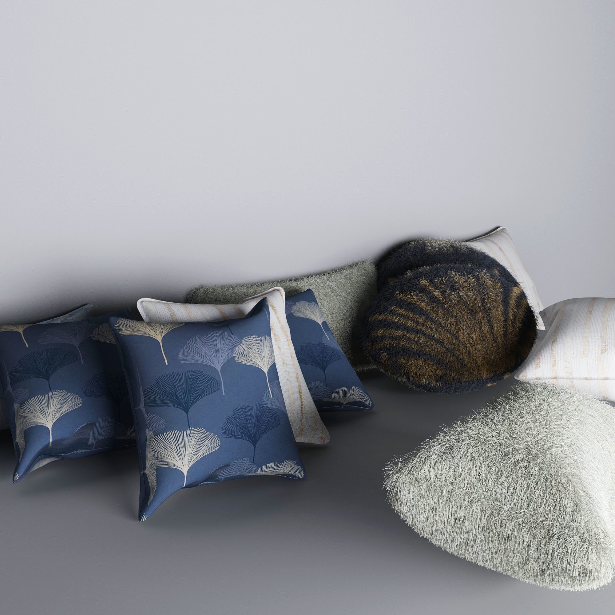 Pillows cat lying Free 3D model_4