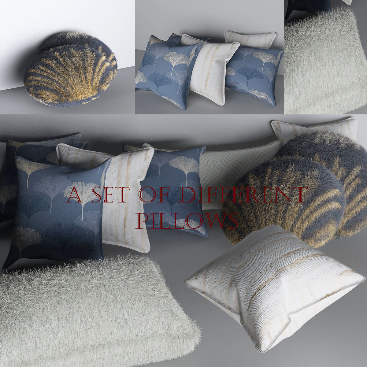 Pillows cat lying Free 3D model_5
