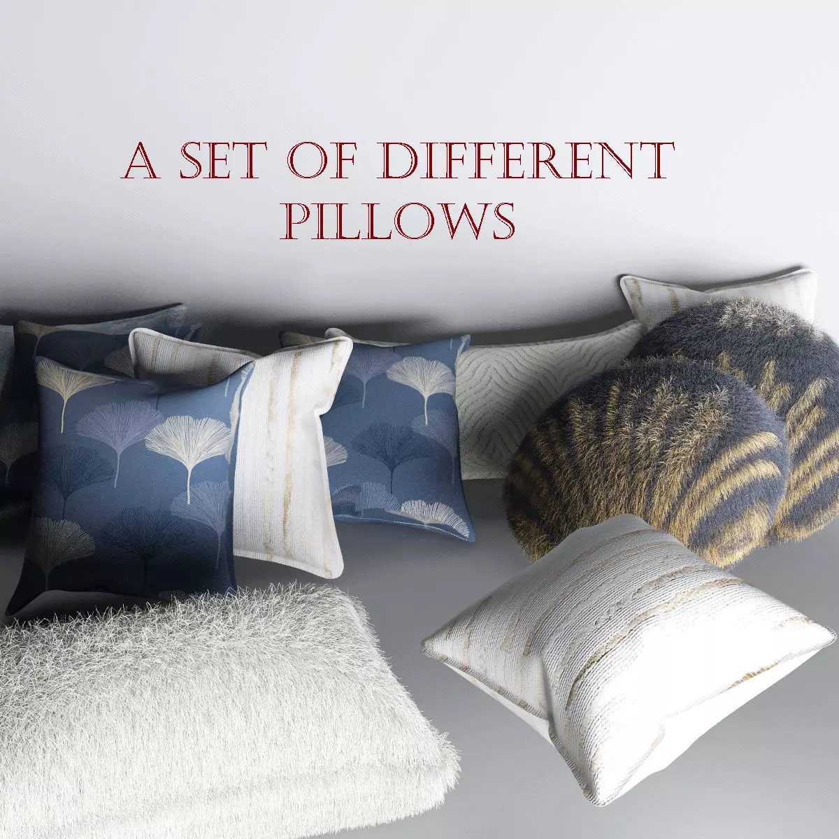 Pillows cat lying Free 3D model_0