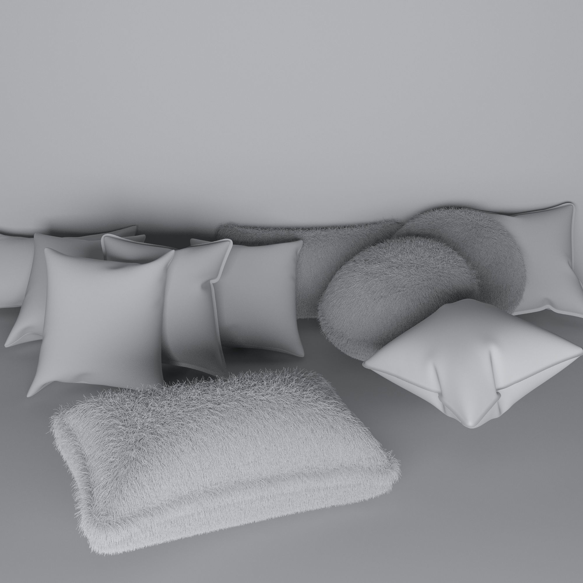 Pillows cat lying Free 3D model_7