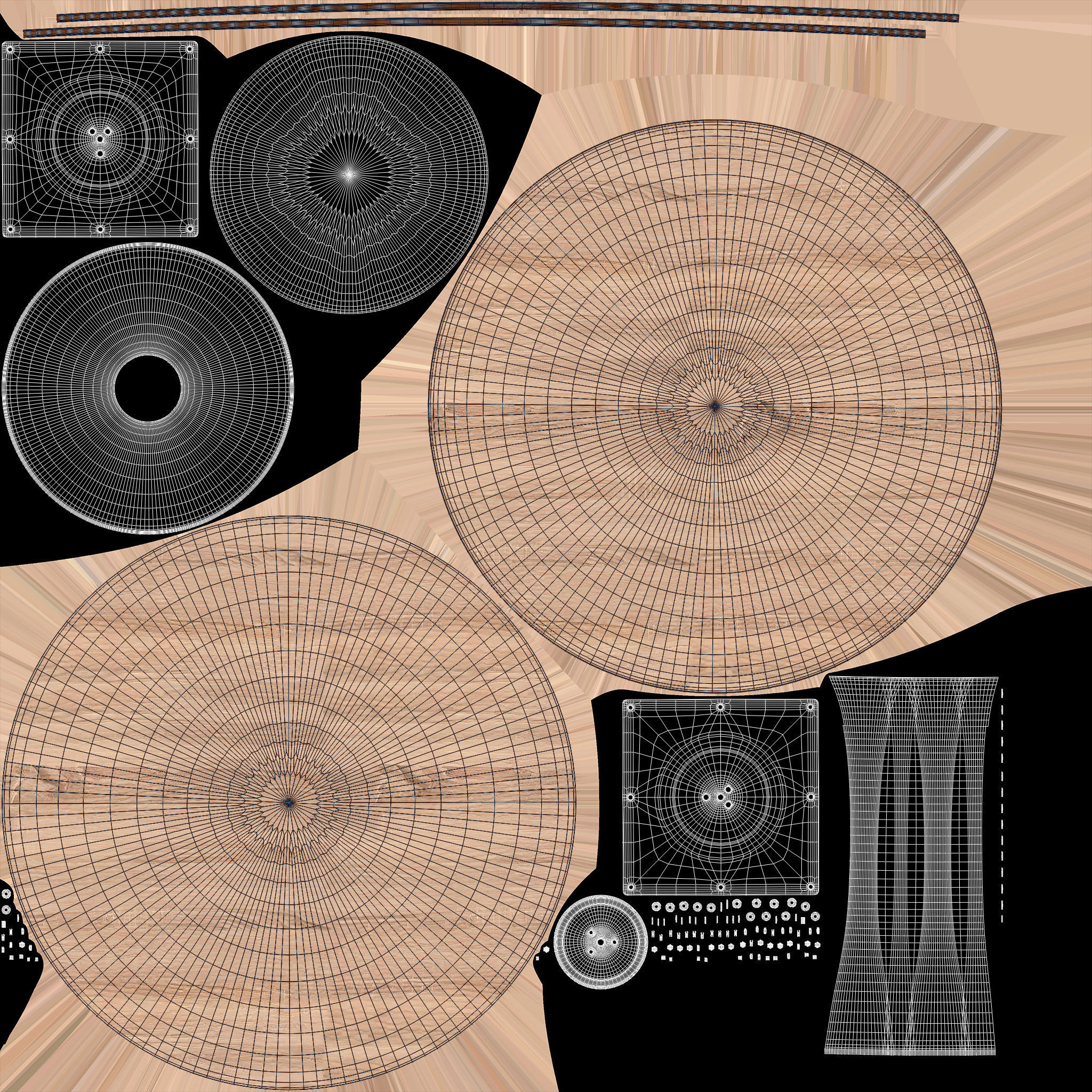 Round Table 3D Model VR Low-poly 3D model_9