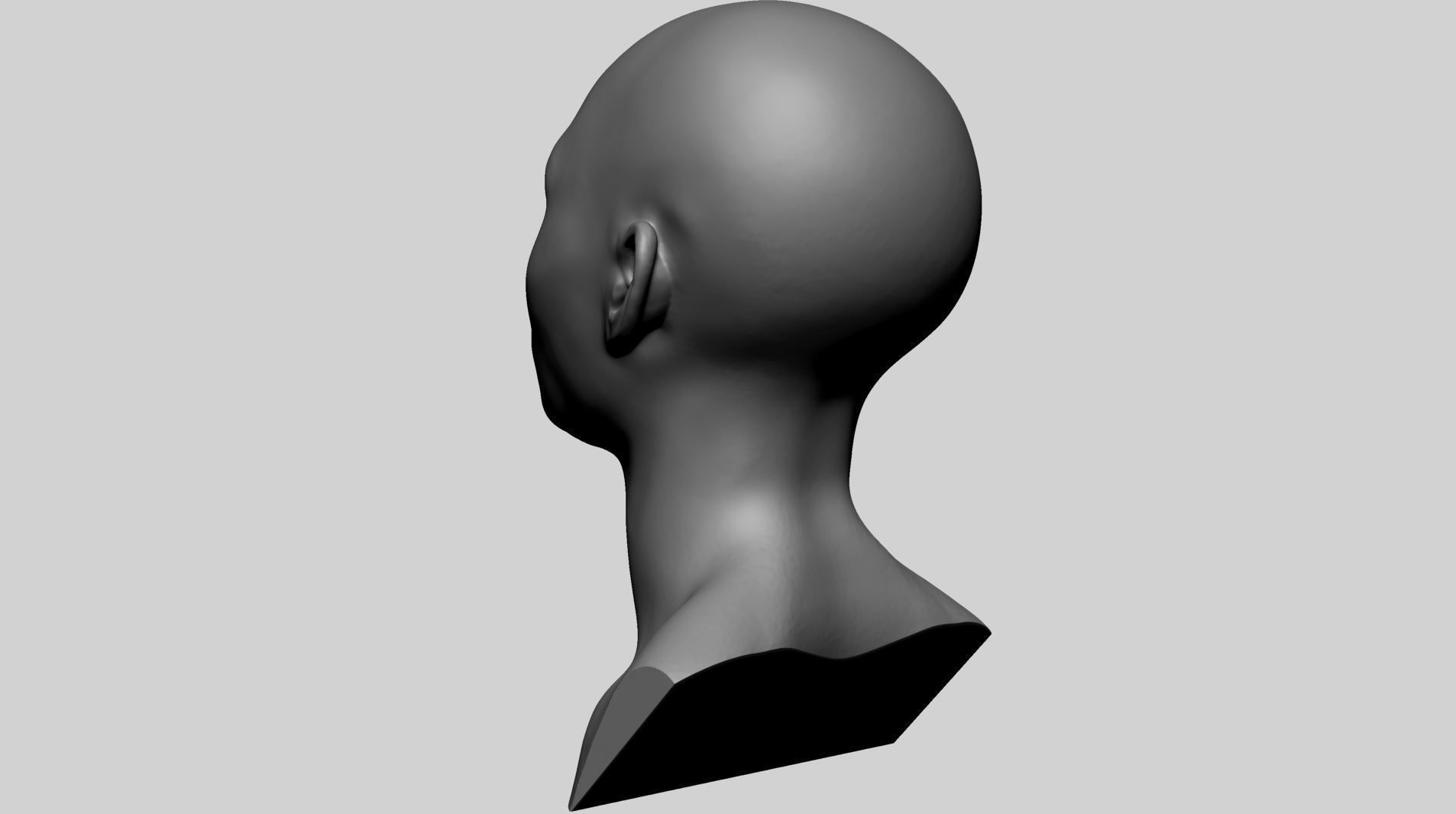 Base Female Head A 3D model_5