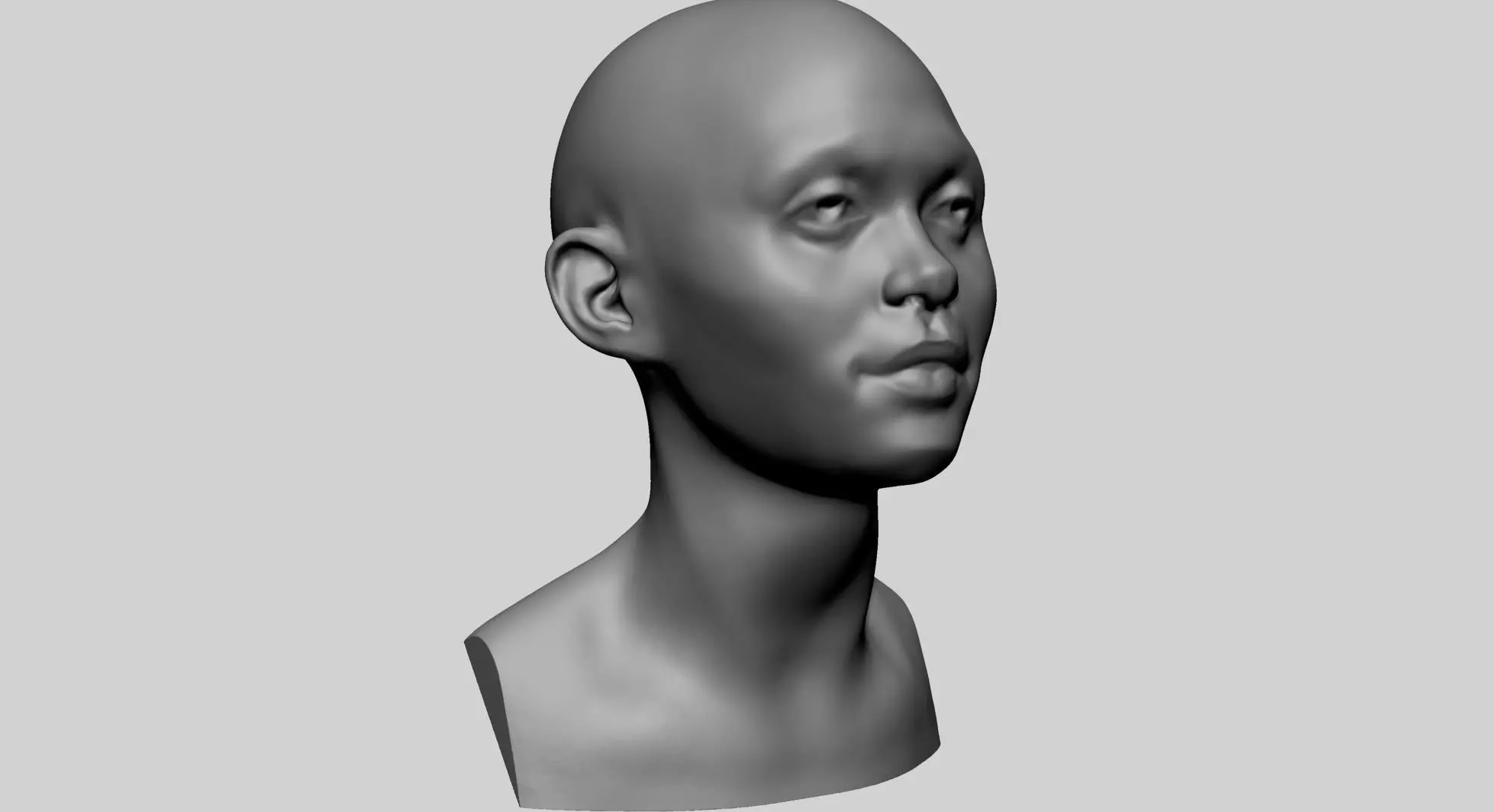 Base Female Head A 3D model_0