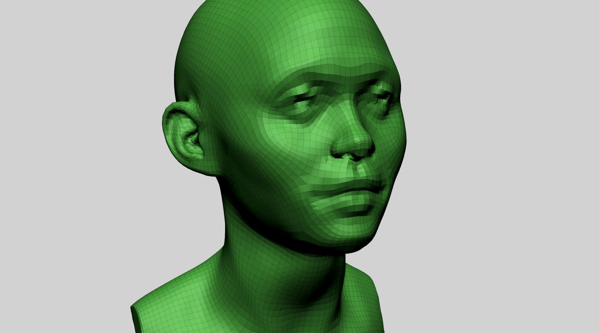 Base Female Head A 3D model_11