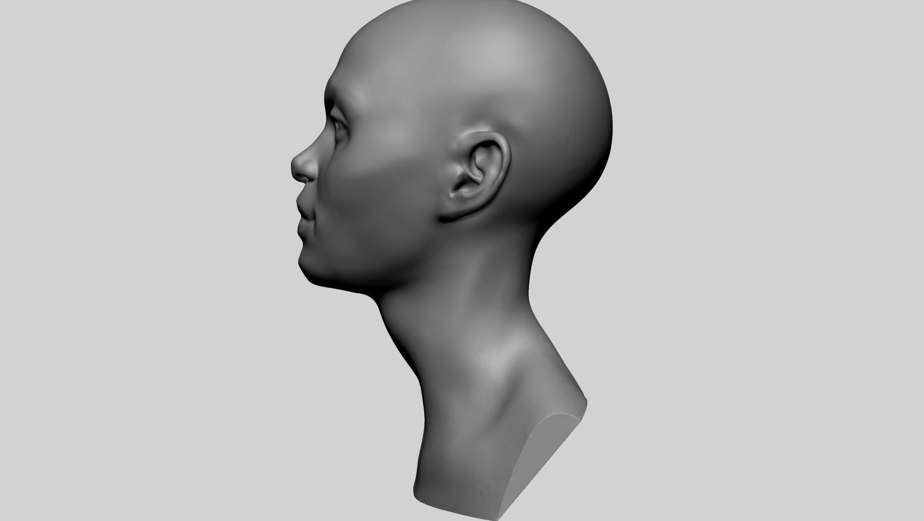 Base Female Head A 3D model_6