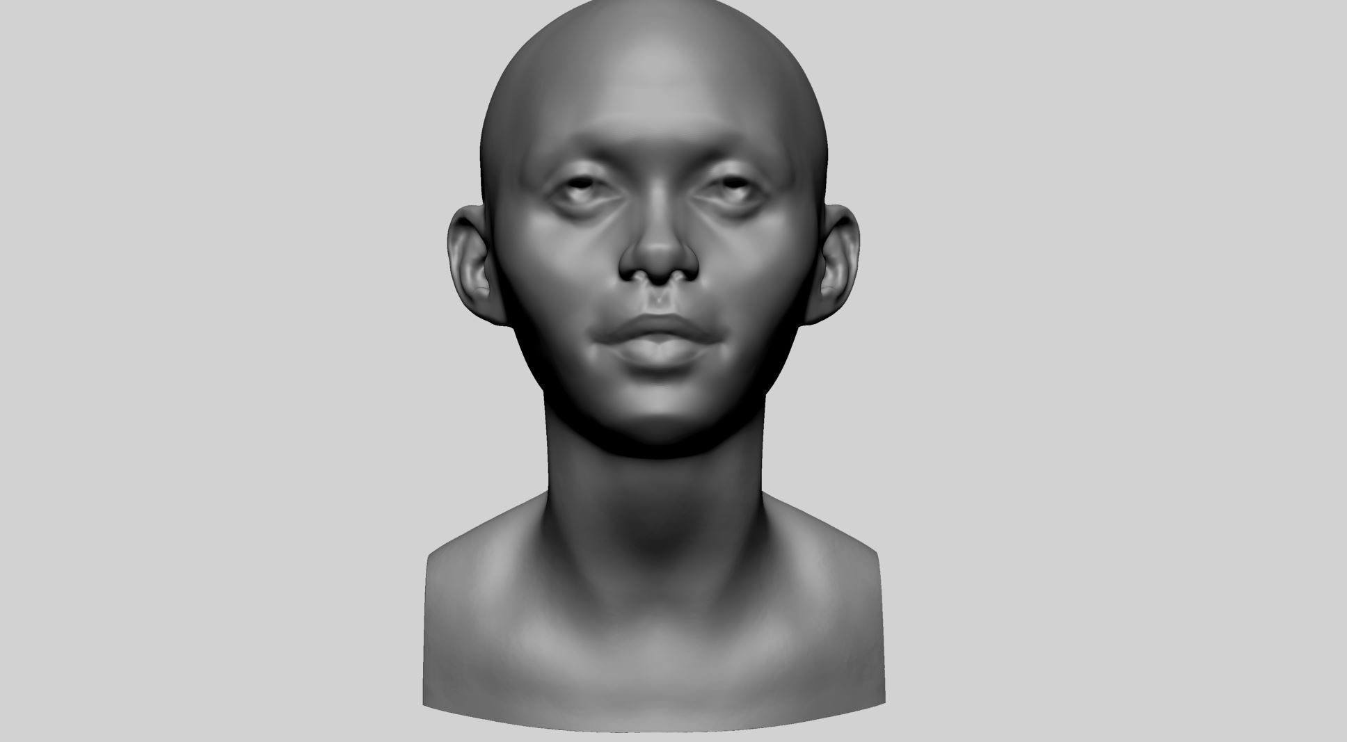Base Female Head A 3D model_8