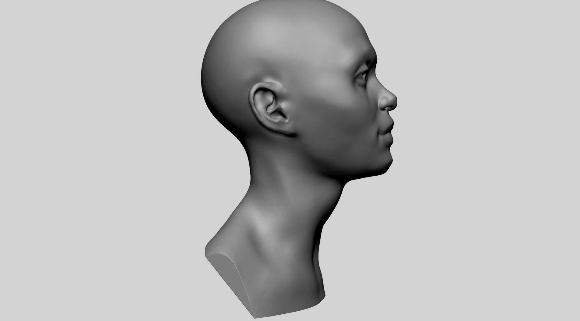 Base Female Head A 3D model_1