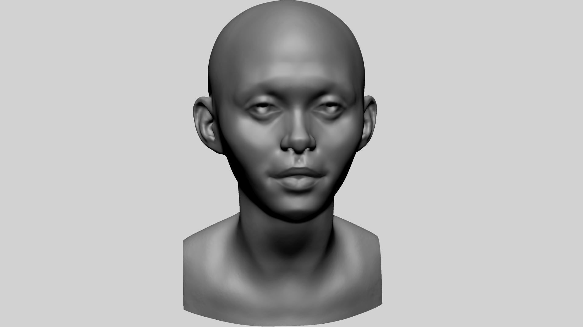 Base Female Head A 3D model_9