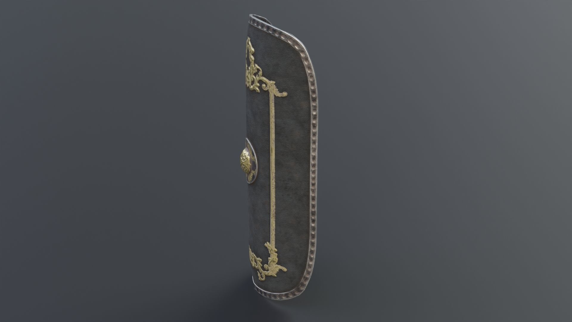 Roman shield scutum  Low-poly 3D model_7