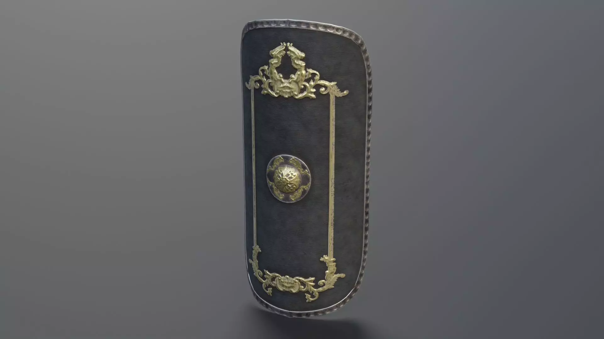 Roman shield scutum  Low-poly 3D model_0