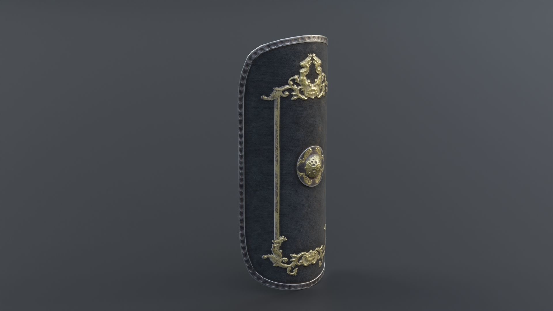 Roman shield scutum  Low-poly 3D model_2