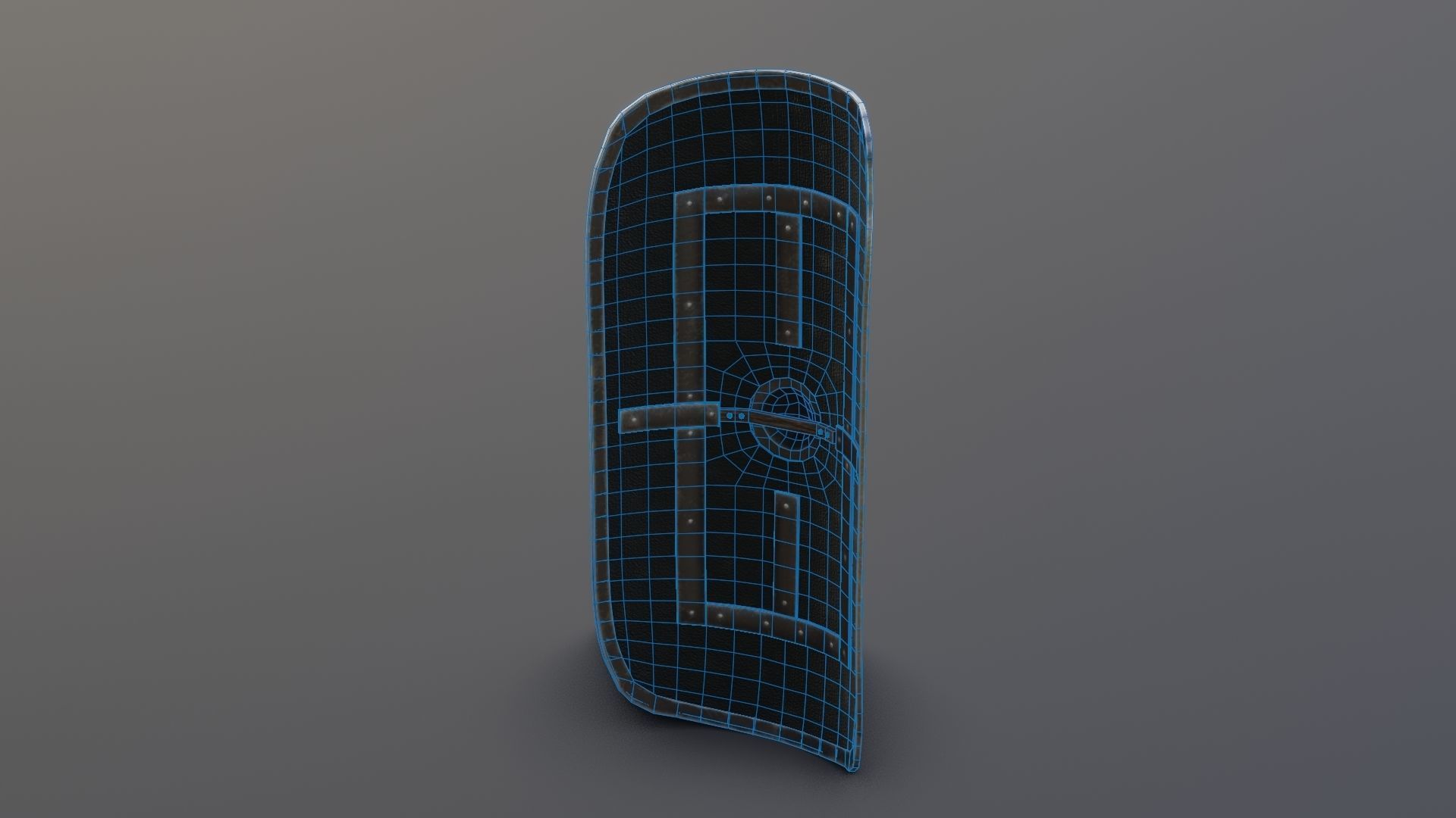 Roman shield scutum  Low-poly 3D model_14