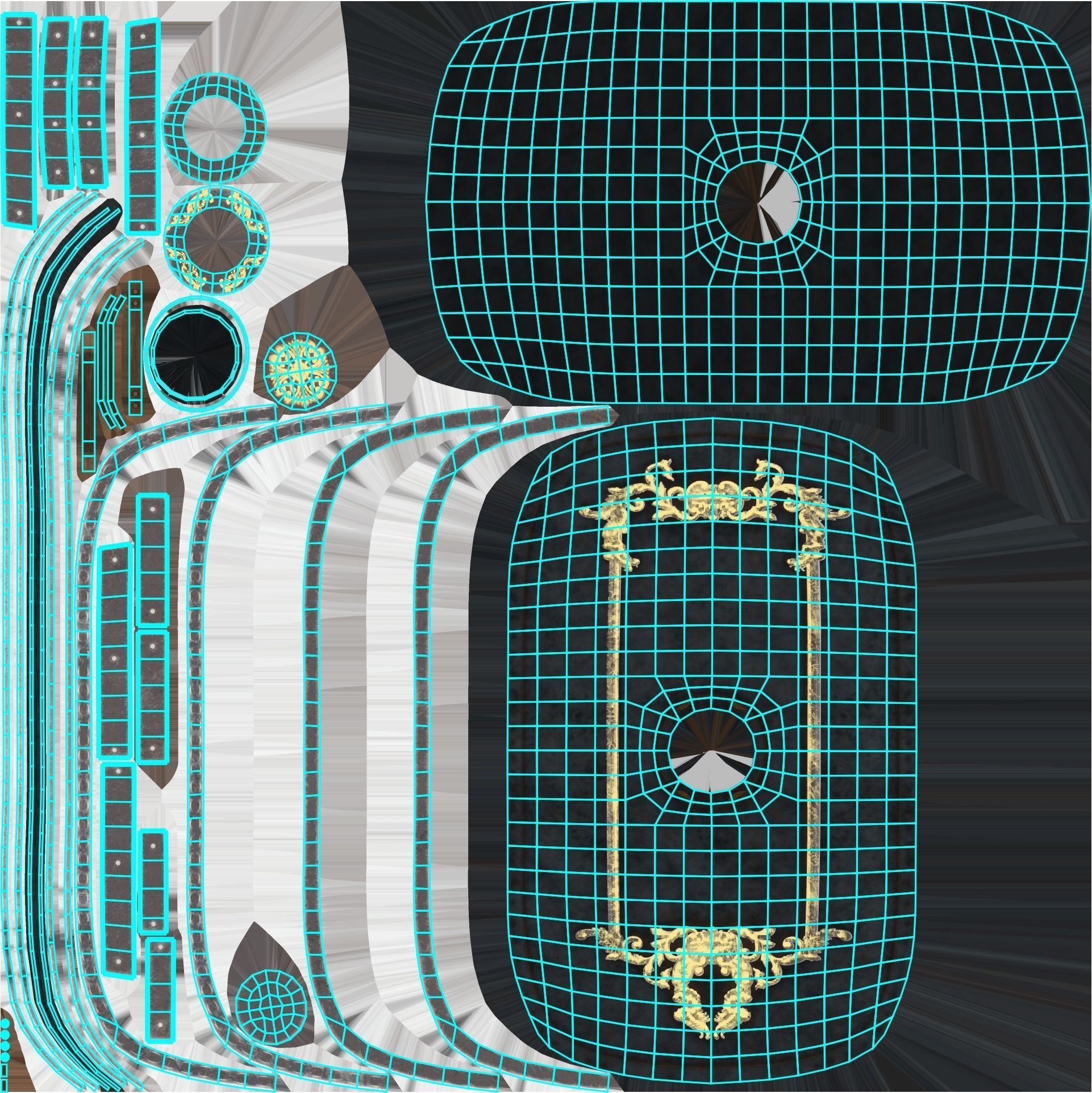 Roman shield scutum  Low-poly 3D model_16