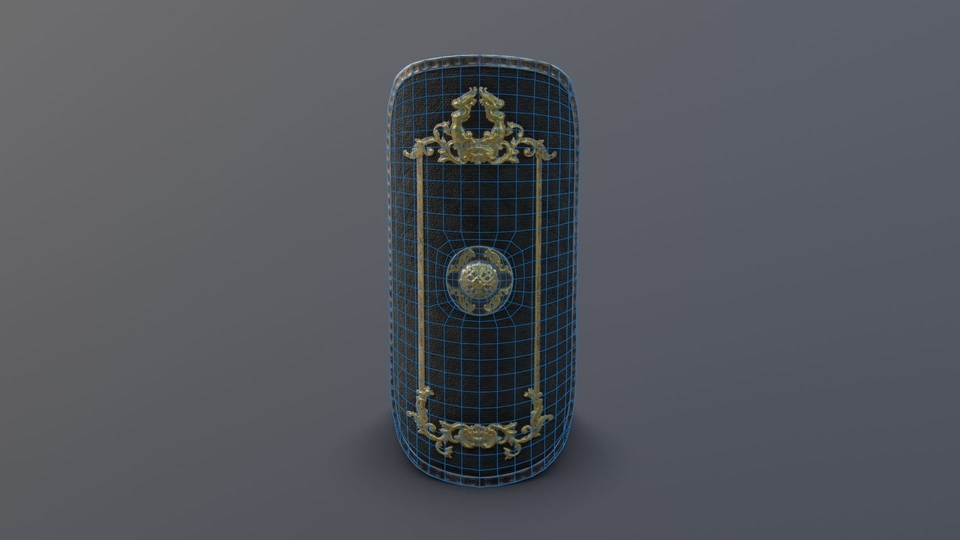 Roman shield scutum  Low-poly 3D model_15